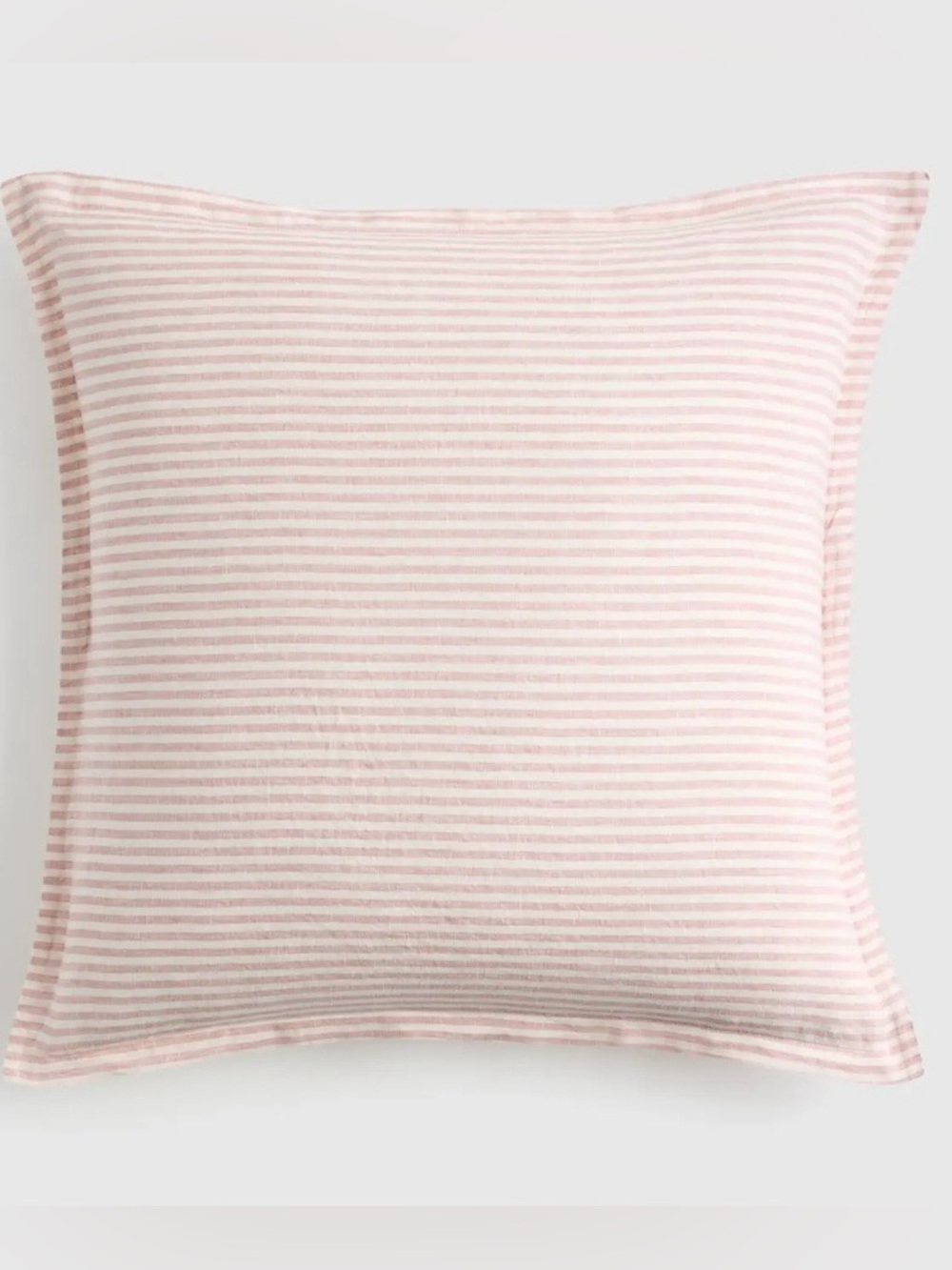 NWOT Quince European Linen Euro Sham, 26 X 26 (Dusty Mauve/White)